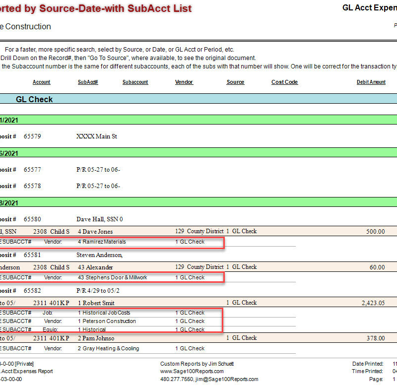 01-03-00-00 GL Acct Expenses Report By Source-Date-with SubAcct List