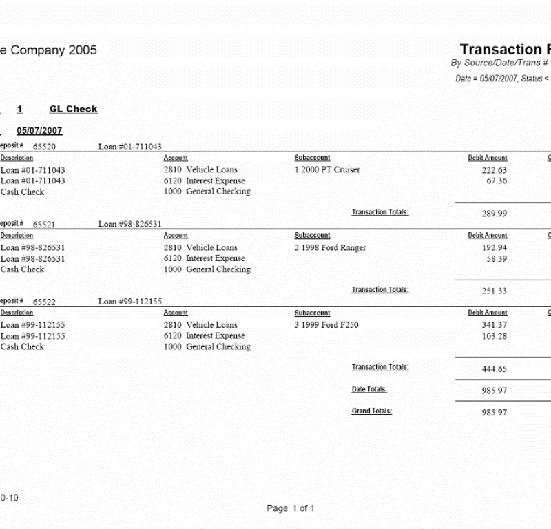 01-03-00-10 Transaction Report By Date/Trans # with Details