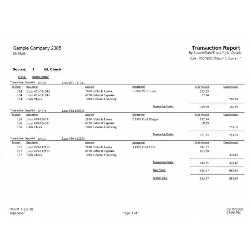 01-03-00-10 Transaction Report By Date/Trans # with Details