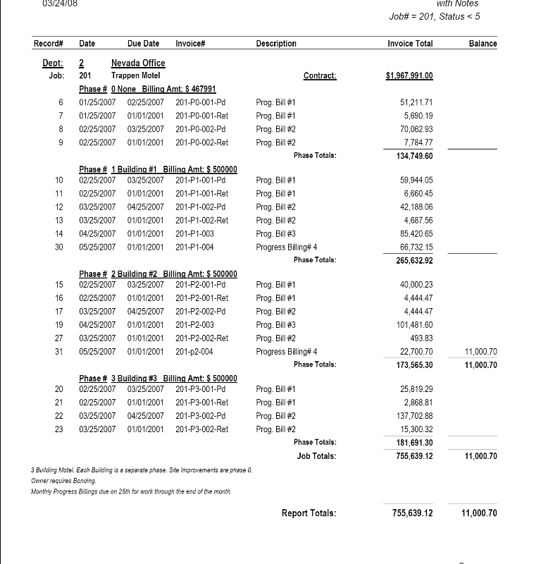 03-01-01-01 AR Invoice List by Dept-Job-Phase