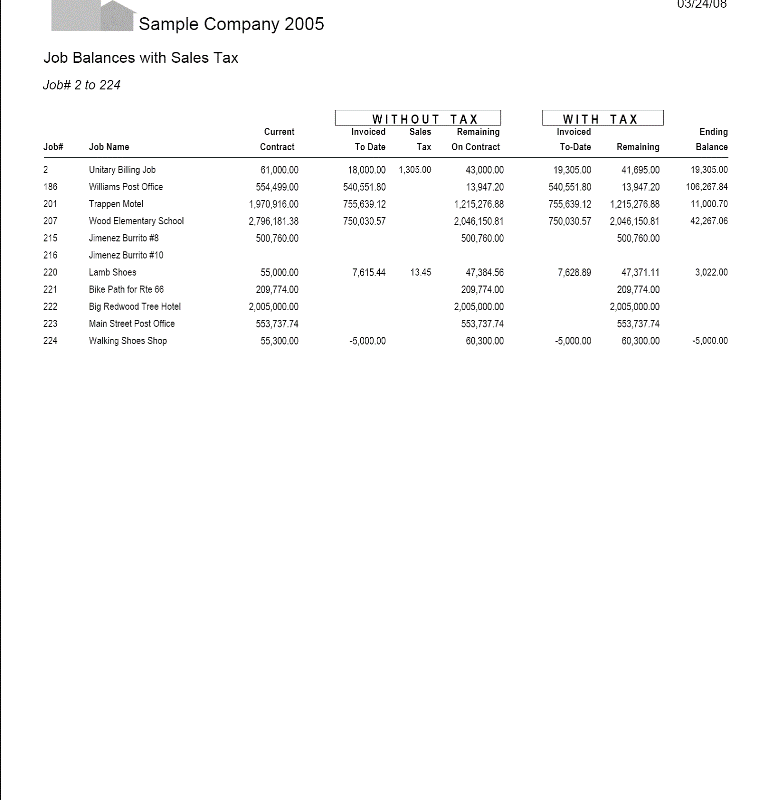 03-01-01-15 Job Balances with Sales Tax