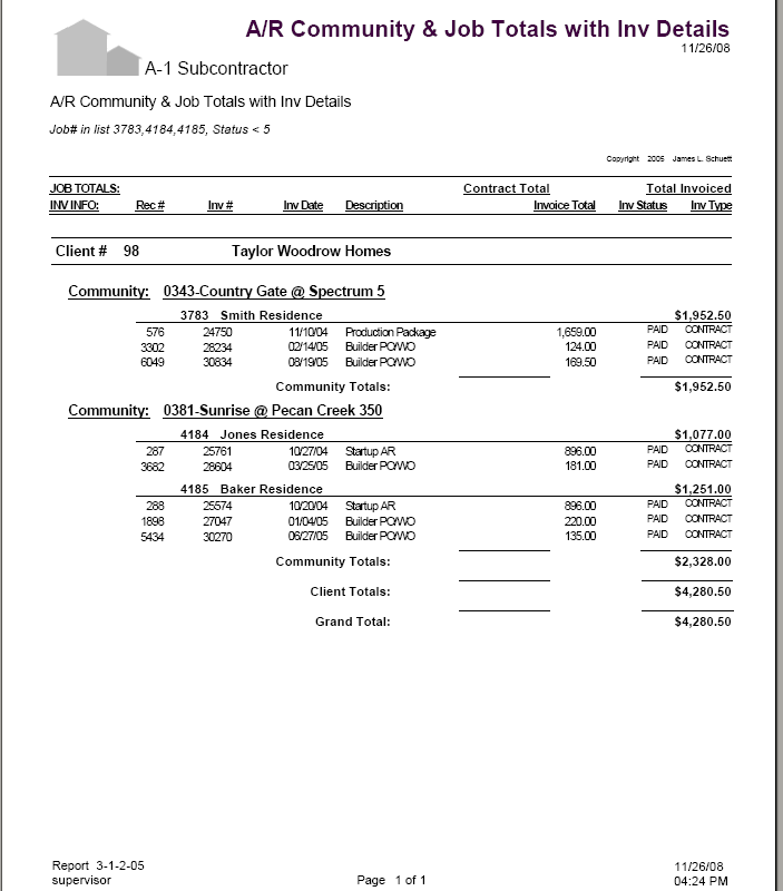 03-01-02-05 AR Community & Job Totals with Inv Details