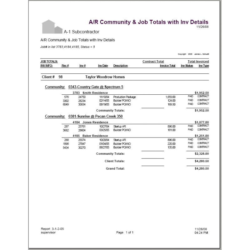 03-01-02-05 AR Community & Job Totals with Inv Details