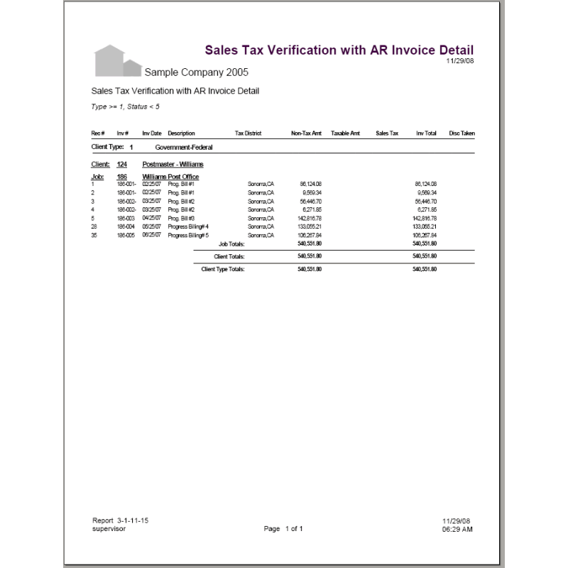 03-01-11-15 Sales Tax Verification with AR Invoice Detail