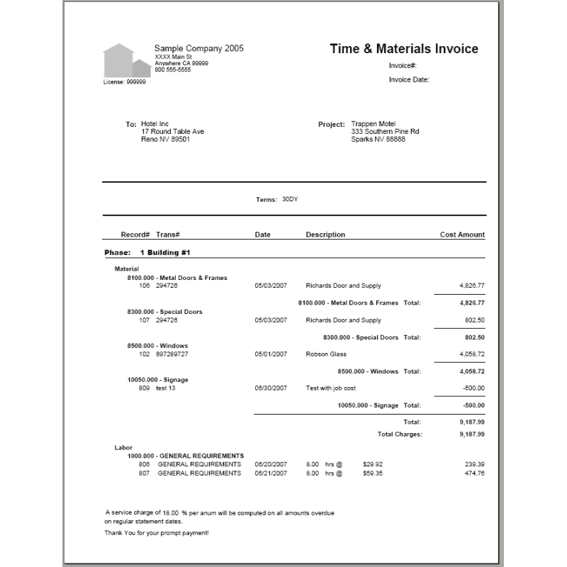 03-10-03-11 T&M Invoice with Phase Detail