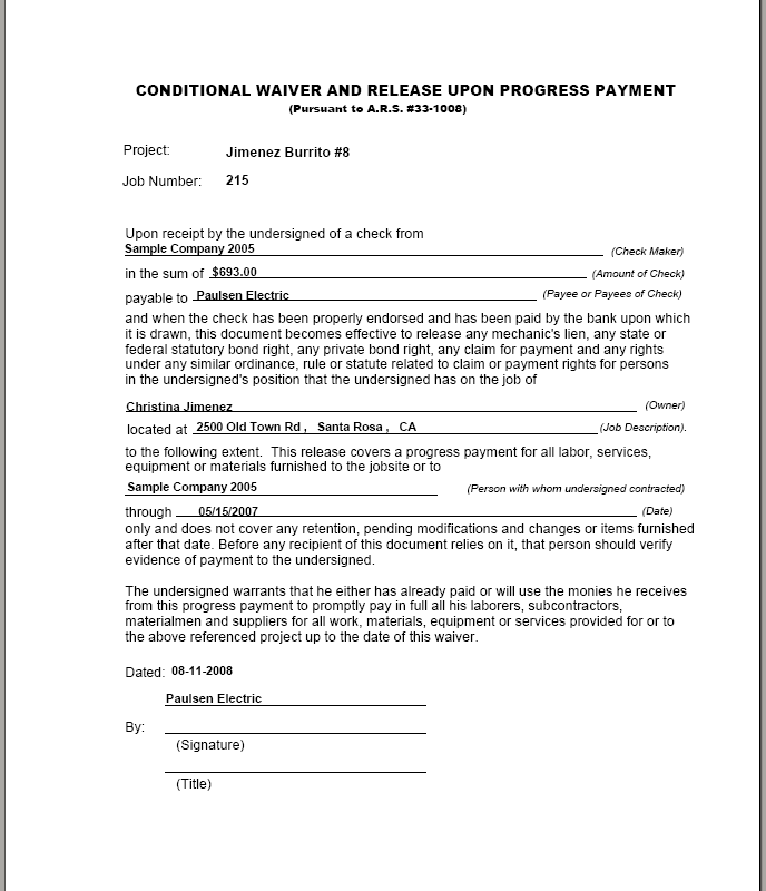 04-03-03-21 Lien Waiver-CP (Report Form: Conditional Progress)