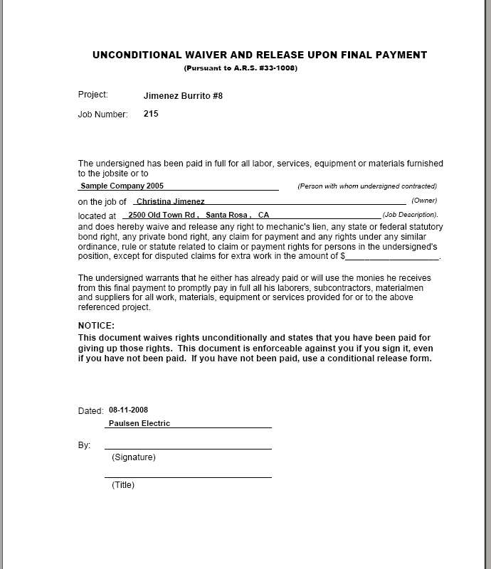 04-03-03-21 Lien Waiver-UF (Report Form: Unconditional Final)