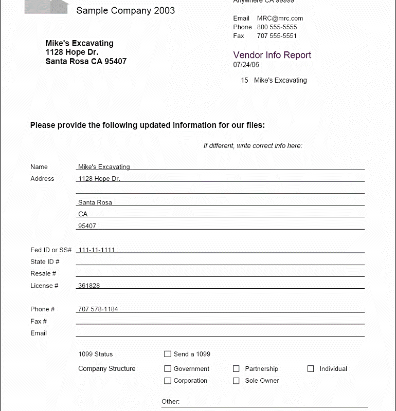 04-05-00-01 Vendor Info Report