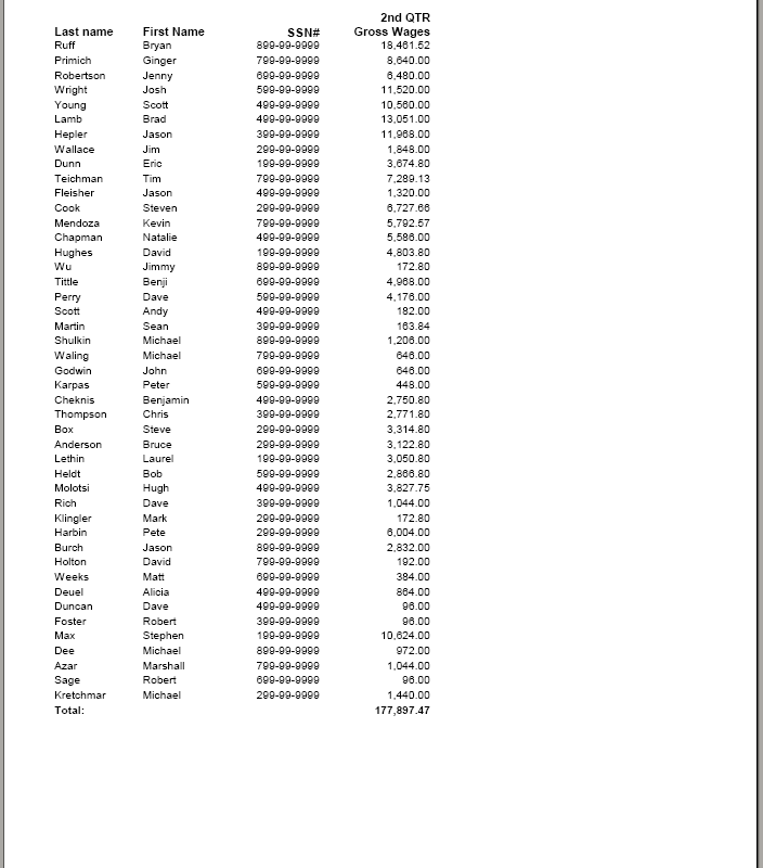 05-01-09-02 Gross Wages  Qtr 2 (Excel Ready)