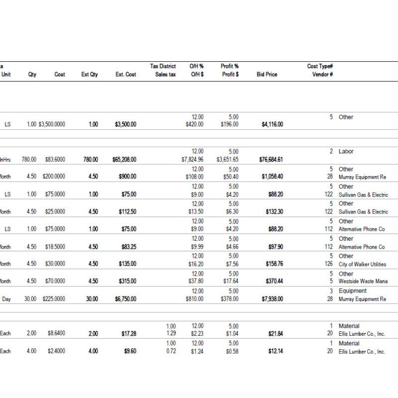 09-05-00-11 Takeoff Worksheet ALL FIELDS