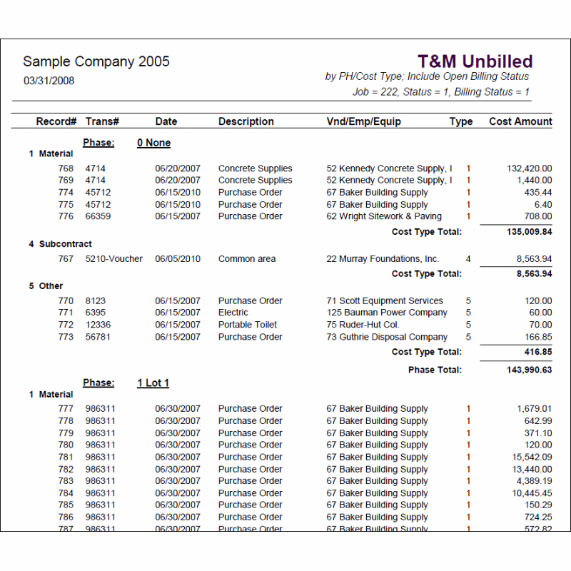 03-10-07-06 T&M Unbilled Report